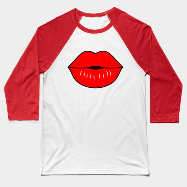 Kiss Baseball T-Shirt by Pendientera